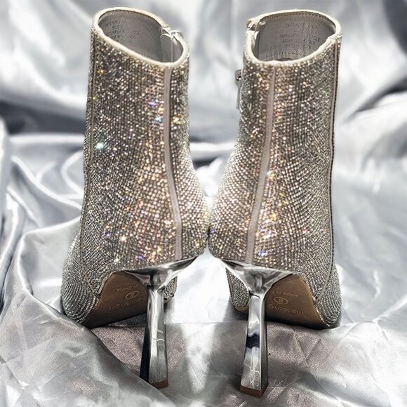 MADDEN GIRL sequin high heel pointy toe ankle boots - ZAVIER - SZ 8 bling! - Picture 6 of 6